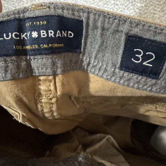 Lucky Brand Shorts Mens 32 Khaki Cargo Flat Front Utility Pockets Casual Chino - Picture 4 of 11